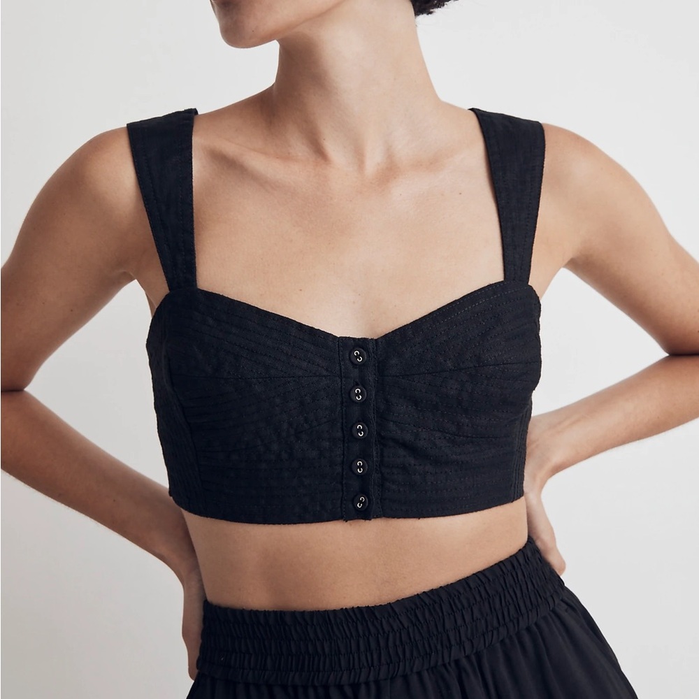 NWT Madewell Linen Krysta Textured Crop Top Size 14